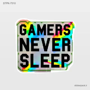 استیکر تکی GAMERS NEVER SLEEP 10491