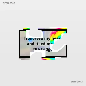 استیکر تکی I TOROwen my hear and it led me the fridge 10541
