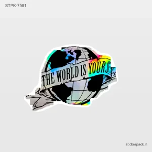 استیکر تکی THE WORLD IS YOURS 10542
