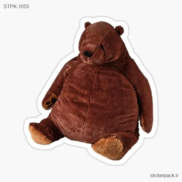 STPK-1055.webp استیکر تکی اسباب بازی نرم، خرس قهوه ای 1055