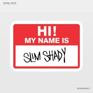 استیکر تکی HI! MY NAME IS SLIM SHADY 10556