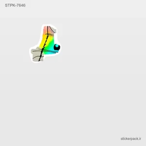 استیکر تکی صورت سگ رنگی 10626