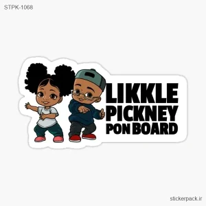 استیکر تکی likkle pickney pon board 1068