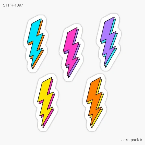 STPK-1097.webp استیکر تکی رعد و برق های رنگارنگ 1097