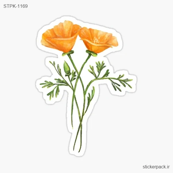 STPK-1169.webp استیکر تکی گل های نارنجی 1169