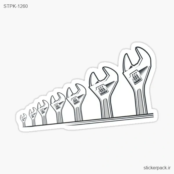 STPK-1260.webp استیکر تکی آچار از کوچک به بزرگ 1260