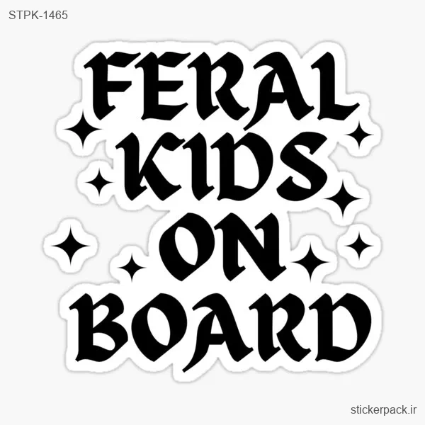 STPK-1465.webp استیکر تکی fear kids on board 1465