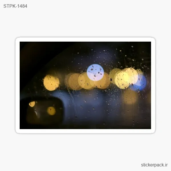 STPK-1484.webp استیکر تکی قطرات بارون روی شیشه 1484