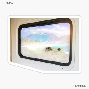 استیکر تکیابر و باران بر فراز آب 1558