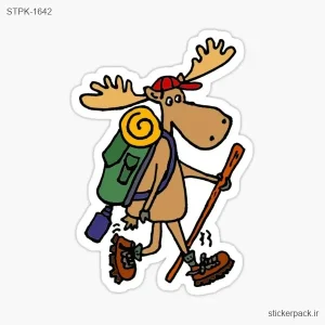 استیکر تکی گوزن باحال خنده دار 1642