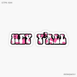 استیکر تکی HEY Y’ALL 1644