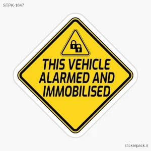استیکر تکی THIS VEHICLE ALARMED AND IMMOBILISED 1647