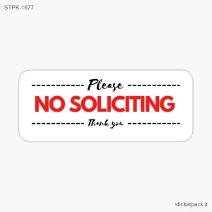 استیکر تکی Please NO SOLICITING Thank you 1677