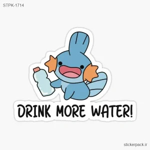 استیکر تکی DRINK MORE WATER 1714