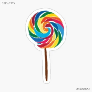استیکر تکی آبنبات چوبی رنگی 2985