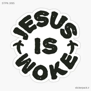 استیکر تکی JESUS IS WOKE 3095