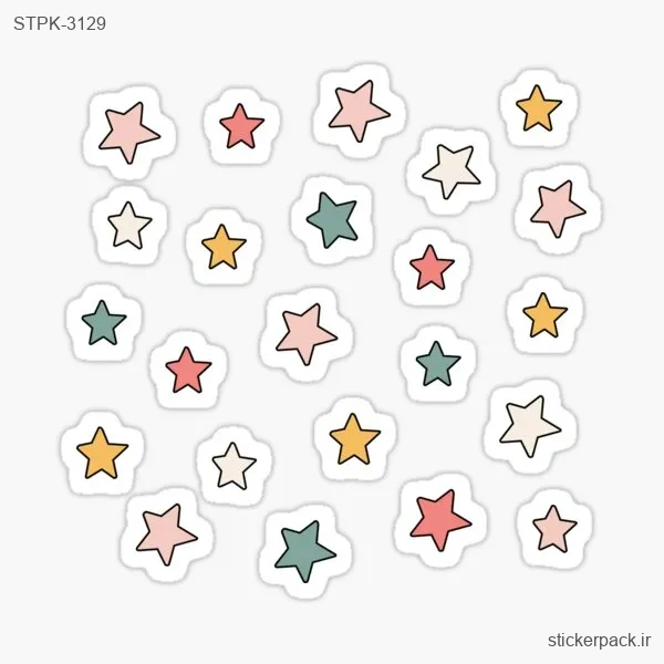 STPK-3129.webp استیکر تکی ستاره های رنگی 3129