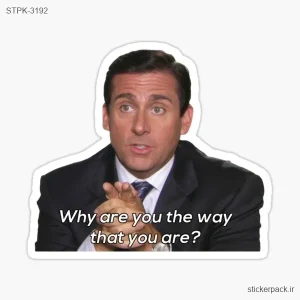 استیکر تکی میم why are the way that you are? 3192