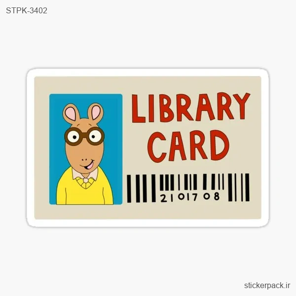 STPK-3402.webp استیکر تکی LIBRARY CARD 3402