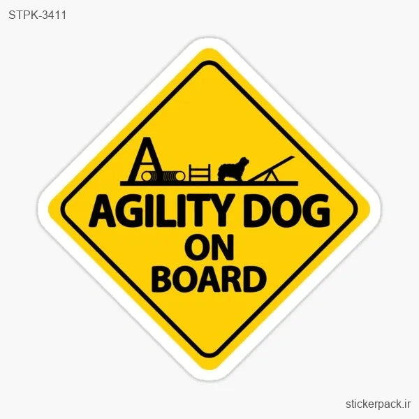 STPK-3411.webp استیکر تکی AGILITY DOG ON BOARD 3411